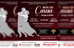 Cruz Roja Mexicana en Puebla tendrá una “Noche con causa: tango y baile”