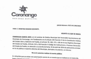 Niegan explanada cívica a candidato de Movimiento Ciudadano por Coronango