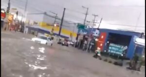 Se inunda Cuautlancingo con tromba de esta tarde