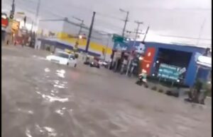 Se inunda Cuautlancingo con tromba de esta tarde