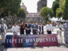 Inauguran Sergio Salomón y Pepe Chedraui primer tapete monumental en el Zócalo
