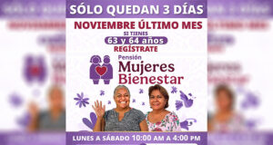 El 30 de noviembre cierra el registro a la Pensión Mujeres Bienestar