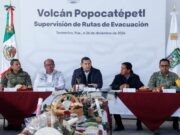Alejandro Armenta supervisa rutas de evacuación del Popocatépetl