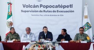 Alejandro Armenta supervisa rutas de evacuación del Popocatépetl