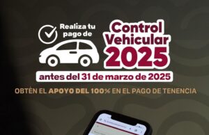 Hoy inicia pago del Control Vehicular 2025