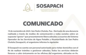 Sosapach alerta de falsos gestores, no se dejen sorprender