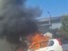 Camioneta se incendia en el Periférico Ecológico