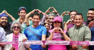 Tonantzin Fernández, rescatan cancha de frontenis en el Deportivo Tlachtli