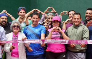 Tonantzin Fernández, rescatan cancha de frontenis en el Deportivo Tlachtli