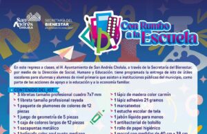 En puerta “Con rumbo a la escuela” en SACH