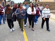 Tonantzin Fernández entrega obras en Tepalcatepec